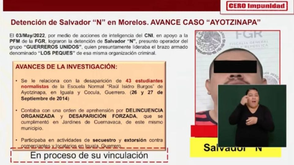 Detienen a Salvador ‘N’, presunto operador de Guerreros Unidos y ligado al caso Ayotzinapa