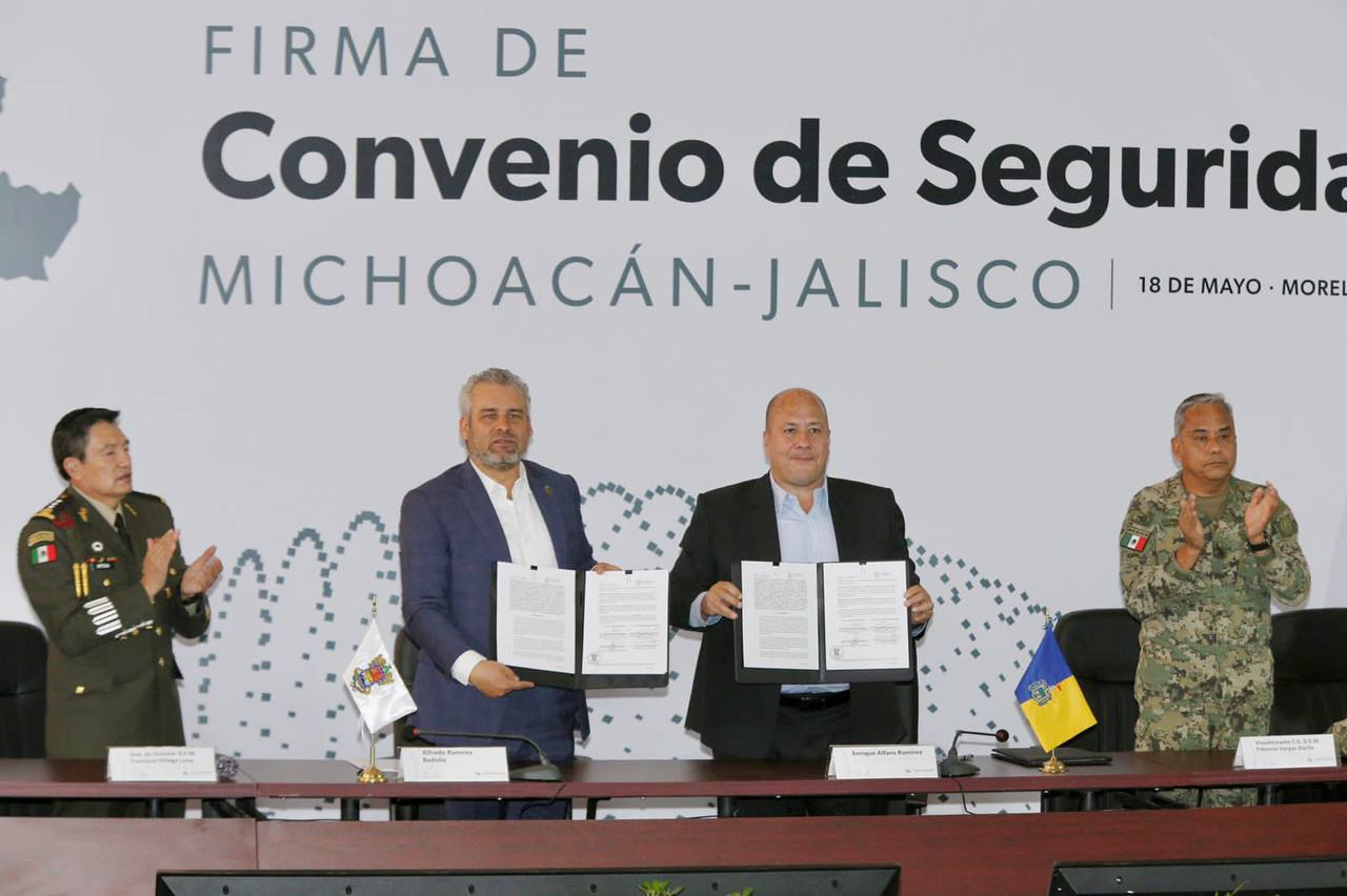 Michoacán y Jalisco firman convenio de seguridad y desarrollo