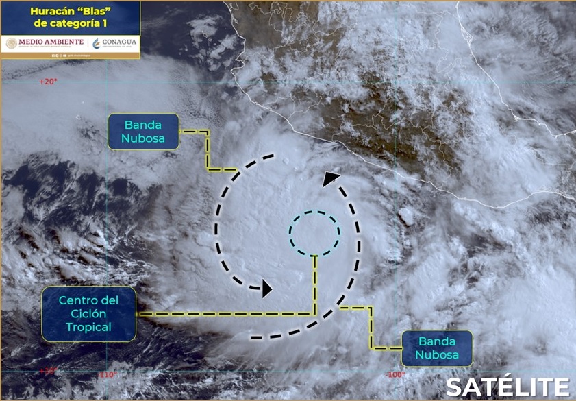 “Blas” se intensifica a huracán categoría 1