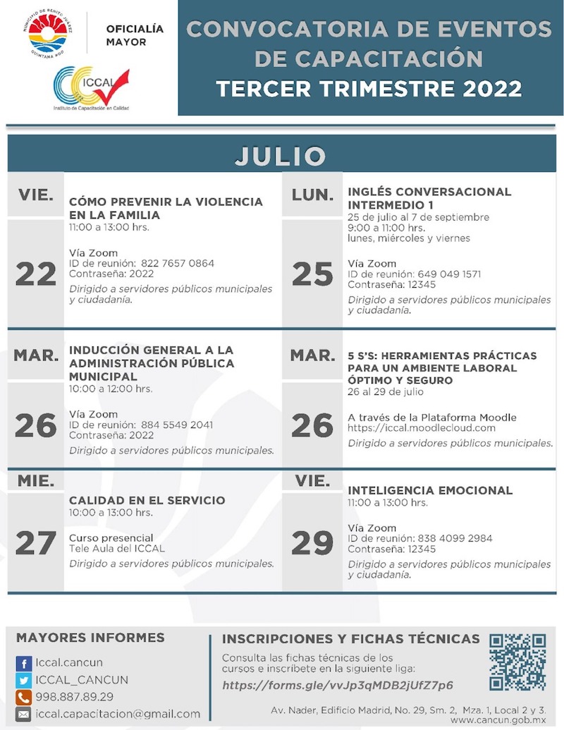 Imparten talleres multidisciplinarios en Benito Juárez