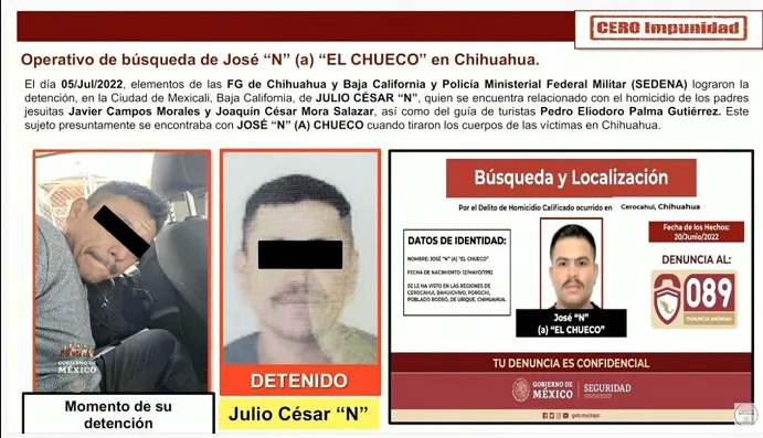 sujeto vinculado al asesinato de jesuitas en Chihuahua