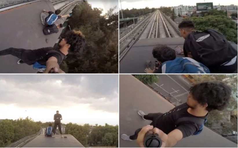 Jóvenes se graban viajando sobre vagón del Metro de la CDMX