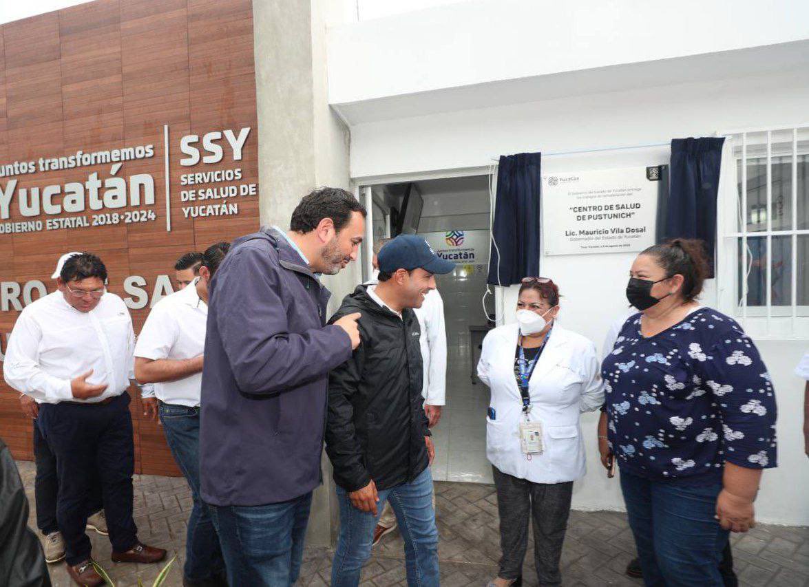 Mauricio Vila entrega los trabajos de remodelación del Centro de Salud de Pustunich, en Ticul