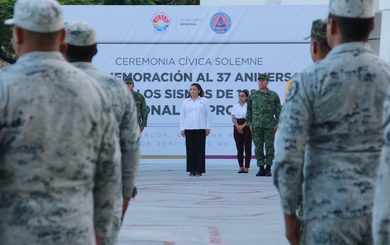 Conmemoran en Benito Juárez día nacional de protección civil y 37 aniversario del sismo de 1985