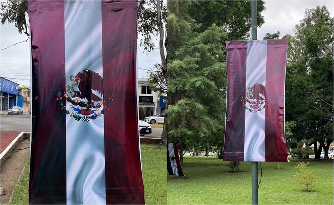 Gobierno de Nayarit modifica los colores de la bandera de México por los de Morena