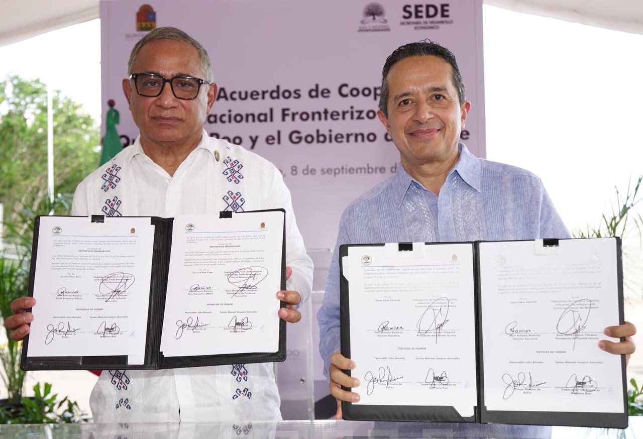 Quintana Roo y Belice firman convenio de cooperación fronterizo