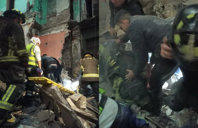 Desalojan edificio en CDMX tras derrumbe de techo; hay un lesionado