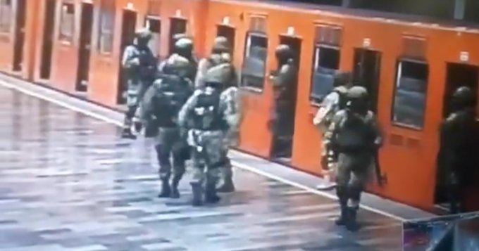 Militares practican disuasión de “actos terroristas” en el Metro de la CDMX