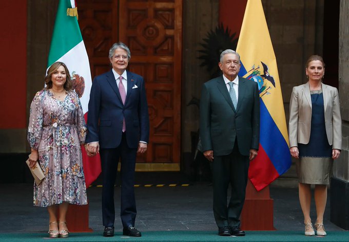 AMLO recibe a Guillermo Lasso, presidente de Ecuador, en Palacio Nacional