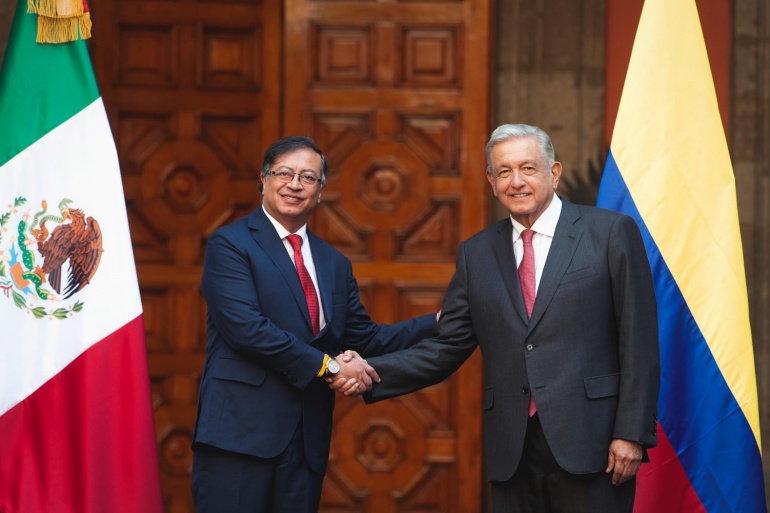 AMLO recibe en Palacio Nacional al presidente de Colombia, Gustavo Petro