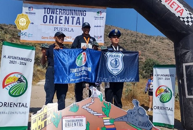 Policía Auxiliar de la SSC obtuvo el tercer lugar en la Carrera Vertical Oriental