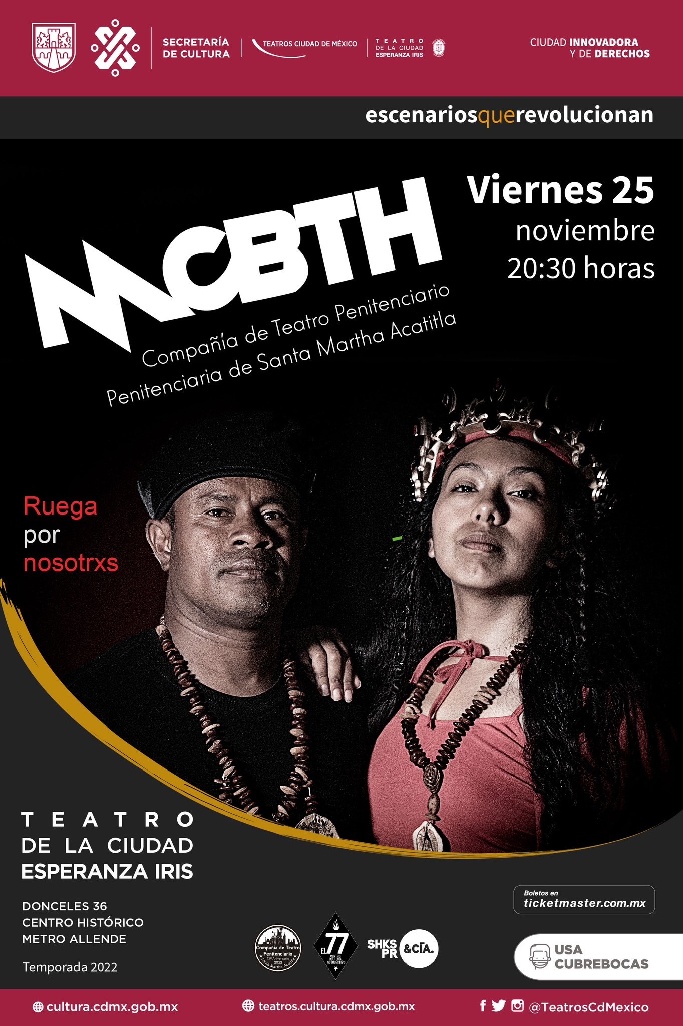 Se presentará la obra “MCBTH ruega por nosotrxs” en el Teatro de la Ciudad Esperanza Iris