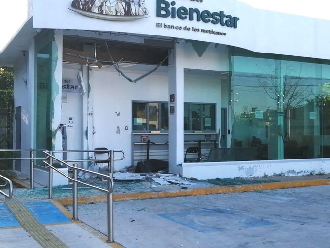 Intentan robar cajero del Banco del Bienestar en Chetumal
