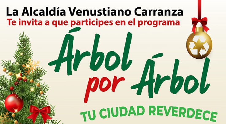 Venustiano Carranza lanza campaña para reciclar árboles de navidad