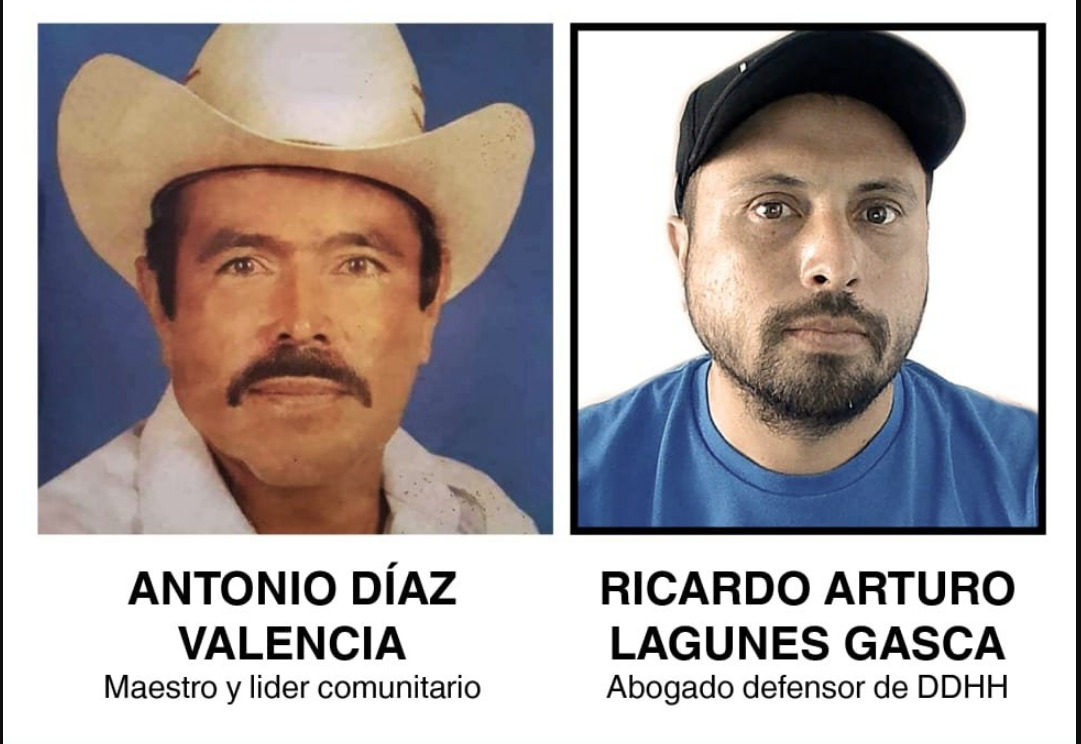 Exigen la localización de los activistas Ricardo Lagunes y Antonio Díaz