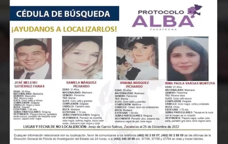 Hallan vehículo donde viajaban los 4 jóvenes desaparecidos en diciembre