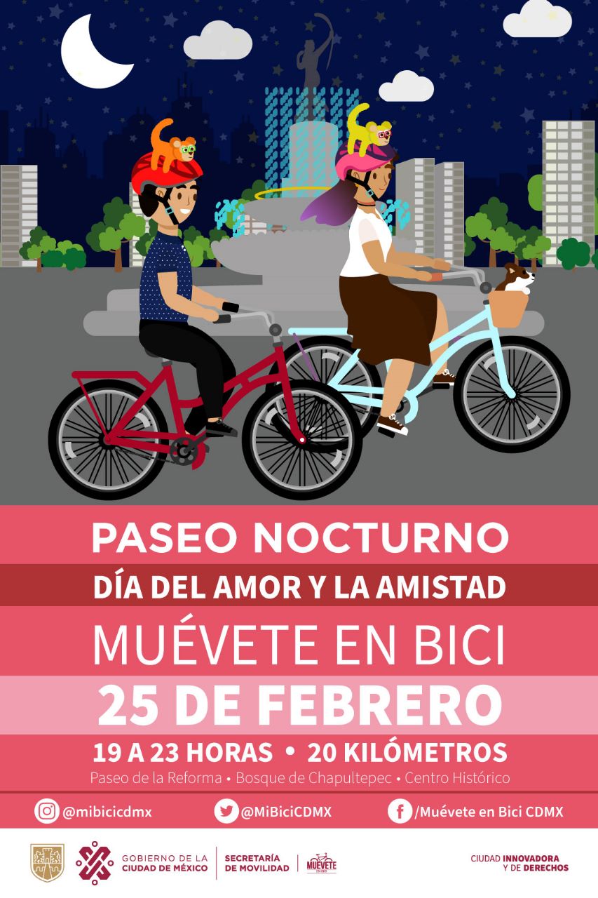 Se llevará a cabo el primer Paseo Nocturno con motivo del Día del Amor y la Amistad en CDMX