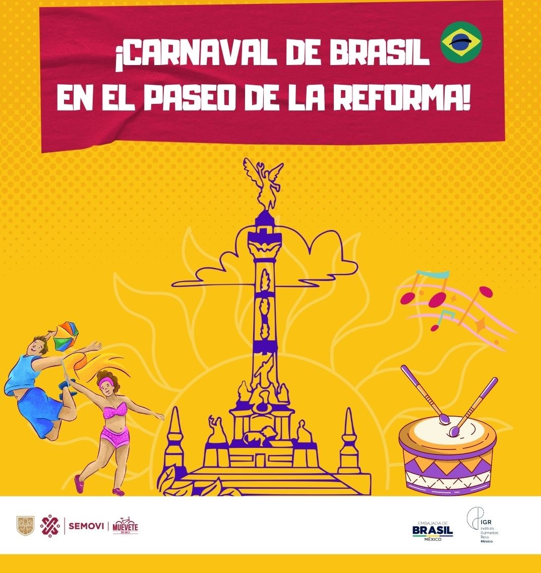 ‘Carnaval de Brasil’ tiene presencia en el Paseo Dominical ‘Muévete en Bici’