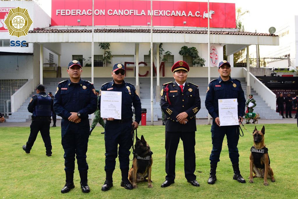 Unidad Canina de la PBI y de la Subsecretaría del Sistema Penitenciario reciben certificados de honor
