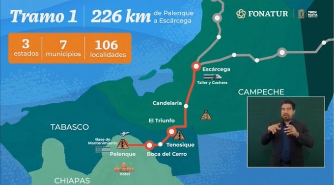 Tramo 1 del Tren Maya, con 70 km de vía terminada