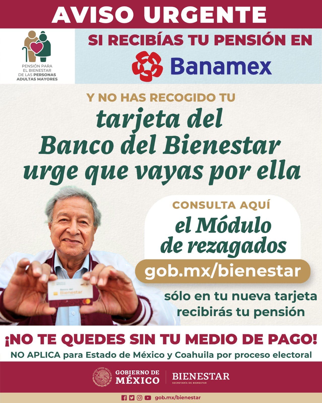 Amplían plazo para que derechohabientes de la CDMX recojan su Tarjeta del Bienestar