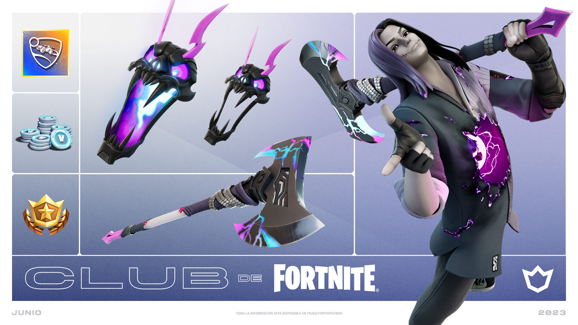 Styx es el atuendo que llega como parte del Club Fortnite de Junio