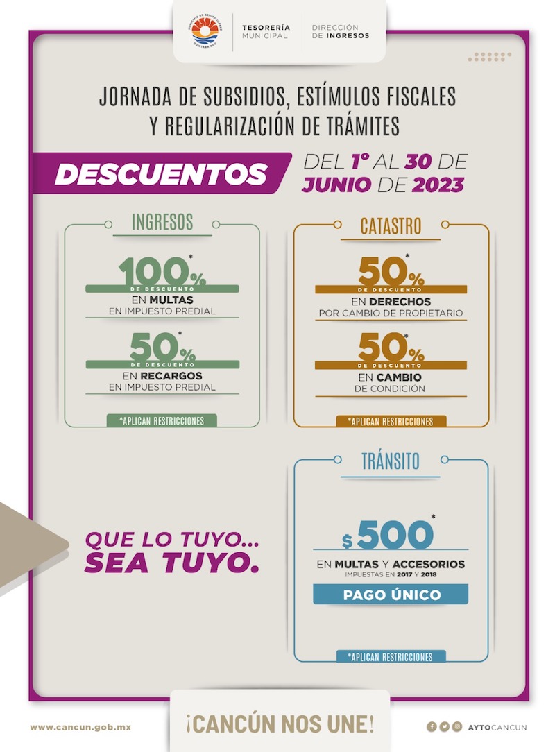 Extiende gobierno de Benito Juárez “Jornada de subsidios fiscales” a junio