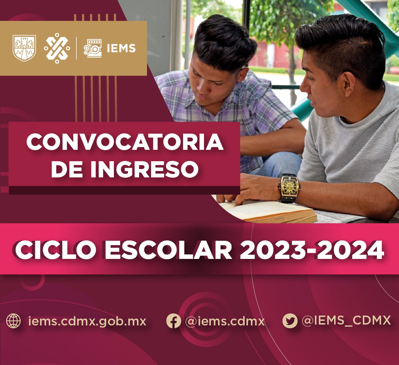 Abre IEMS Convocatoria para Ciclo escolar 2023 – 2024 en sus 28 planteles