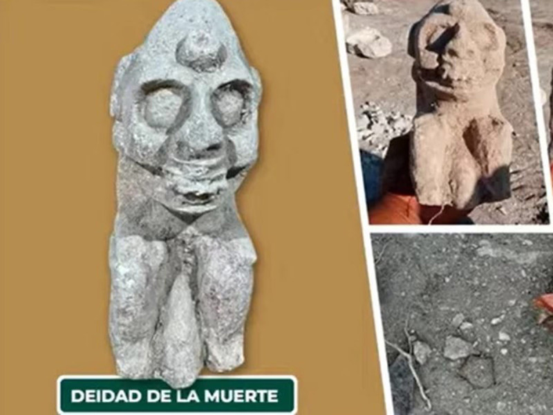 INAH halla escultura que representa a la 'deidad de la muerte