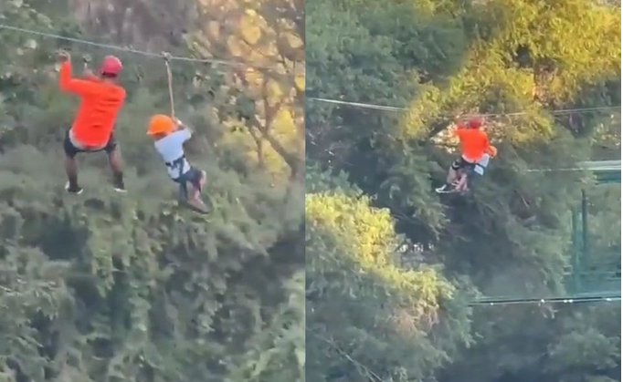 Menor resulta ileso tras caer de una tirolesa en parque de Monterrey