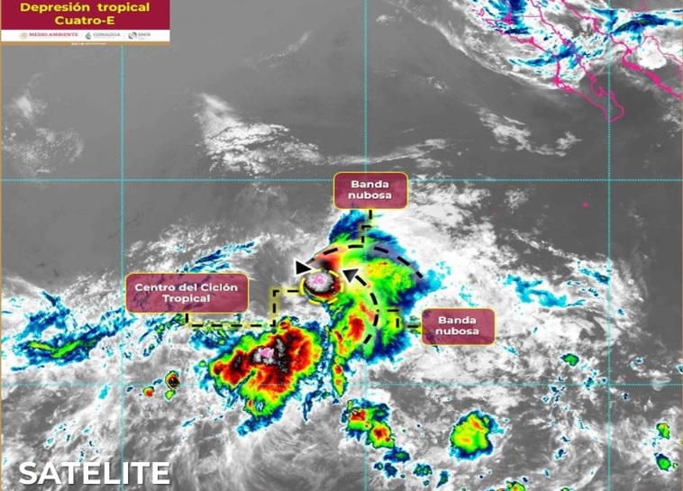 Se forma la depresión tropical 'Cuatro-E' en el Océano Pacífico