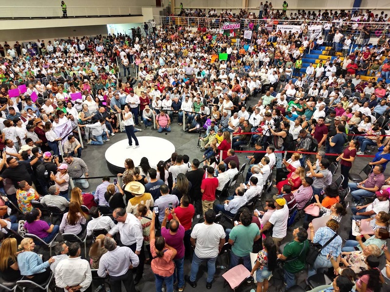 Las mujeres tenemos derecho a estar en cualquier espacio de la vida pública: Claudia Sheinbaum desde General Escobedo, Nuevo León