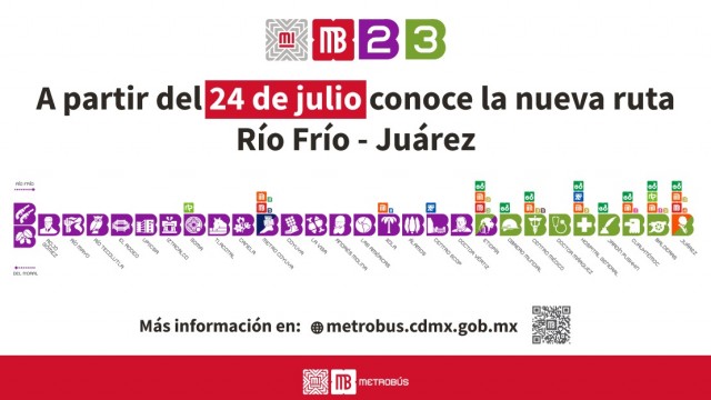 Inicia Metrobús el 24 de julio nuevo servicio “Río Frío-Juárez”; conectará con la Línea 2 y Línea 3 de la Red