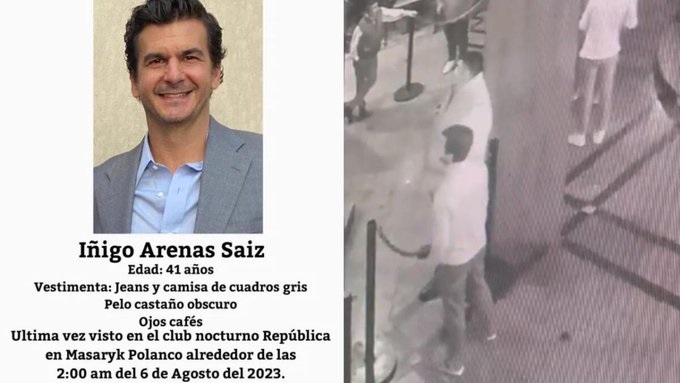 Localizan sin vida a Iñigo Arenas, empresario desaparecido tras salir de bar en Polanco