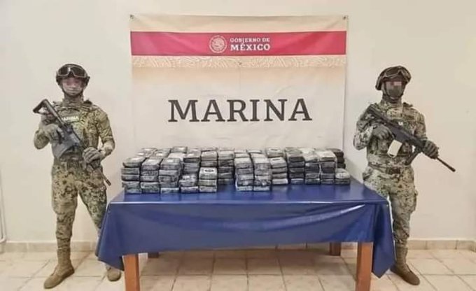 Marina asegura cargamento de cocaína en costas de Quintana Roo