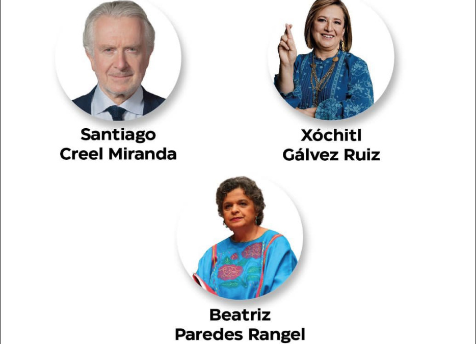 Xóchitl Gálvez, Beatriz Paredes y Santiago Creel, los tres finalistas del Frente Amplio