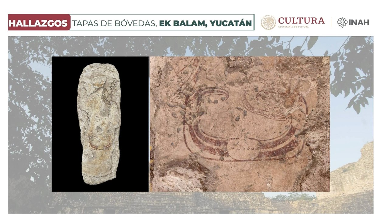 Descubre tapa de bóveda pintada dentro de la Acrópolis de Ek’ Balam