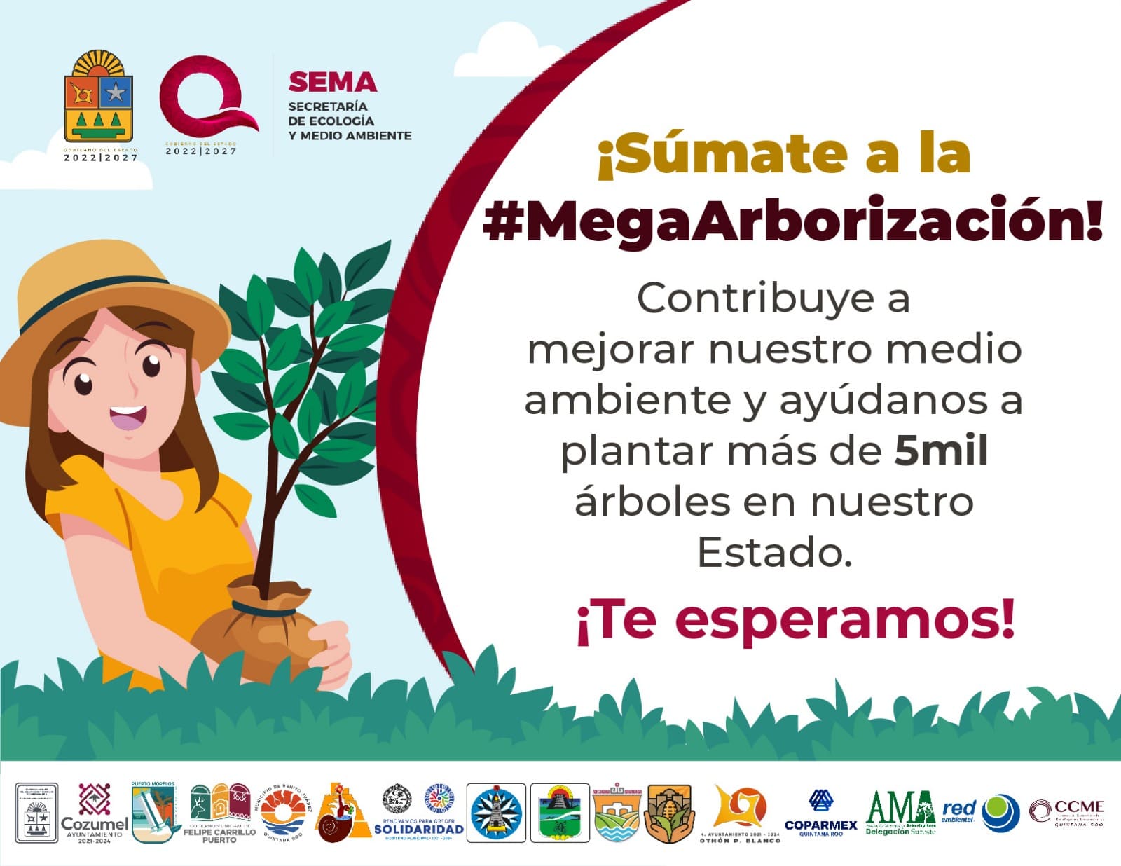 Invitan a participar en la Mega Arborización en Quintana Roo