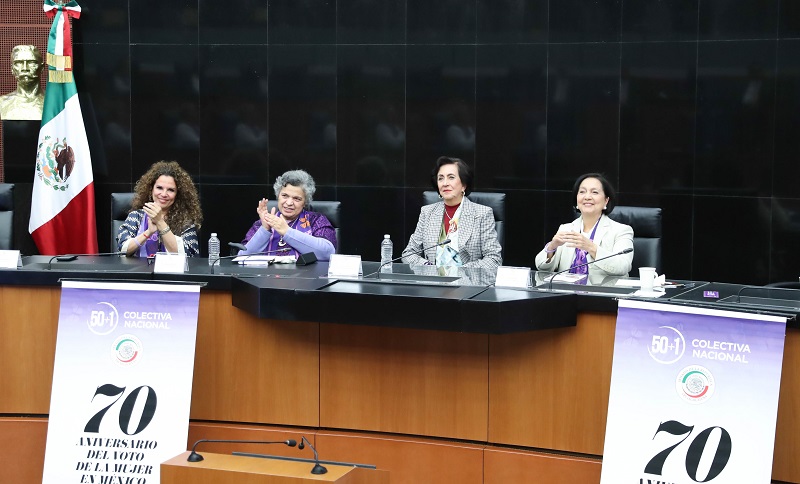 Conmemoran en el Senado de la República 70 Aniversario del Voto de las Mujeres