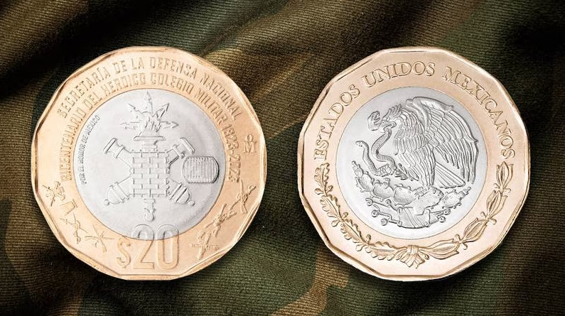 Banxico lanza nueva moneda de 20 pesos para conmemorar el Bicentenario del Colegio Militar
