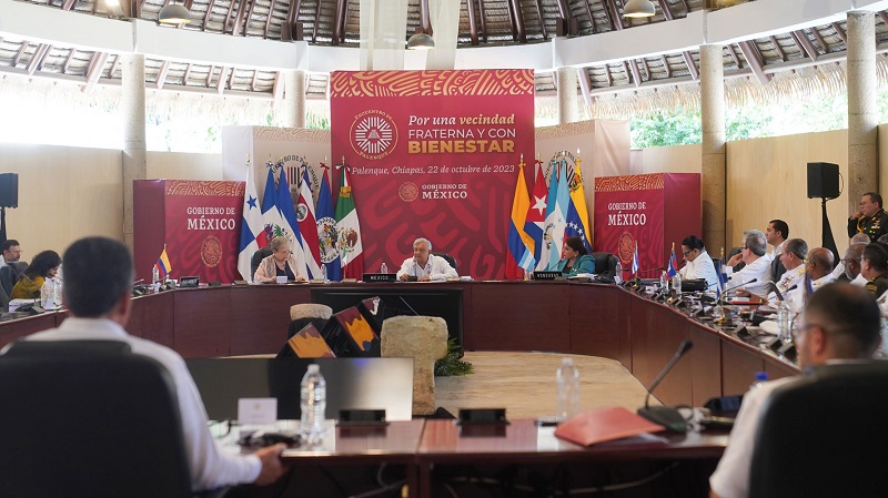 Encabeza AMLO Encuentro de Palenque, por una vecindad fraterna y con bienestar; llama a sumar esfuerzos para atender migración