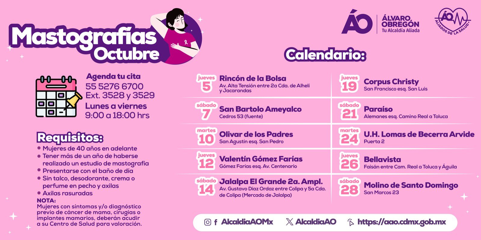 Anuncia Lía Limón jornadas de mastografías gratuitas durante el mes rosa