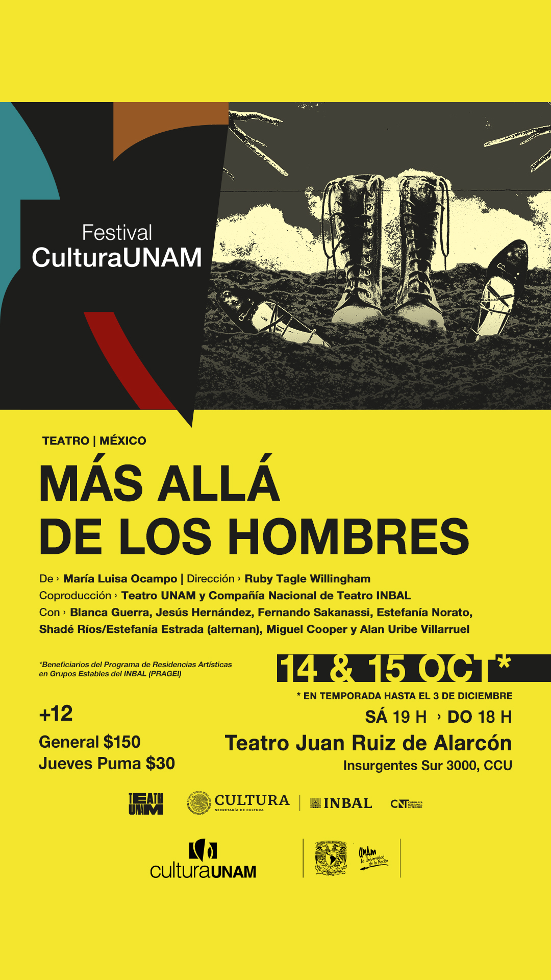 Teatro UNAM y CNT estrenan coproducción “Más allá de los hombres” de María Luisa Ocampo
