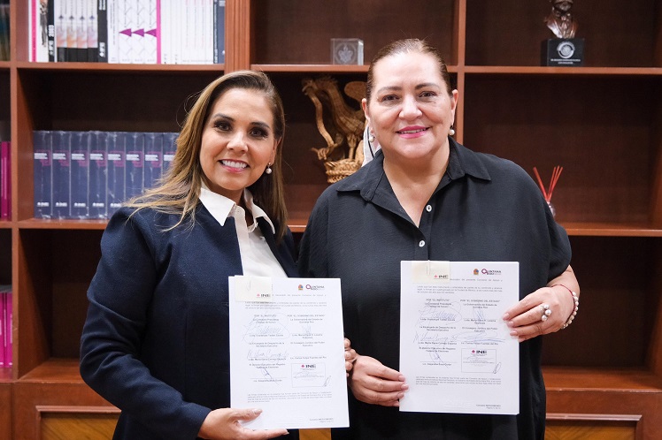 Mara Lezama firma convenio con el INE para la búsqueda e identificación de desaparecidos