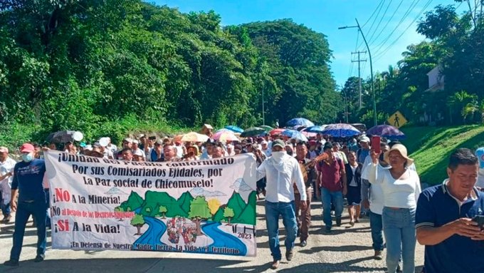 Marchan por la paz en Chicomuselo, Chiapas