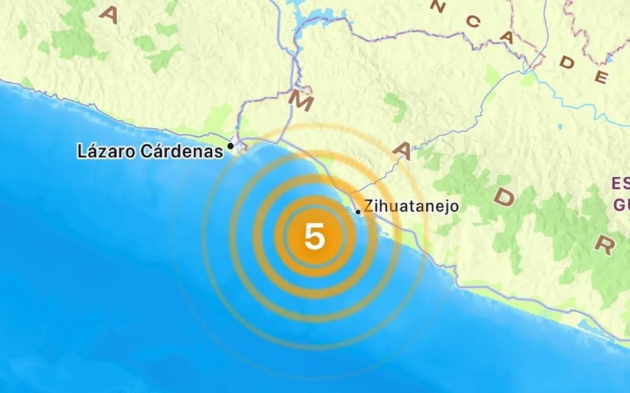 Sismo de magnitud 5 sacude a Zihuatanejo, Guerrero