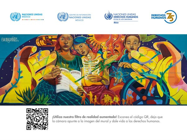 ONU inaugura mural en la Central de Abasto por los 75 años de la Declaración Universal de los Derechos Humanos