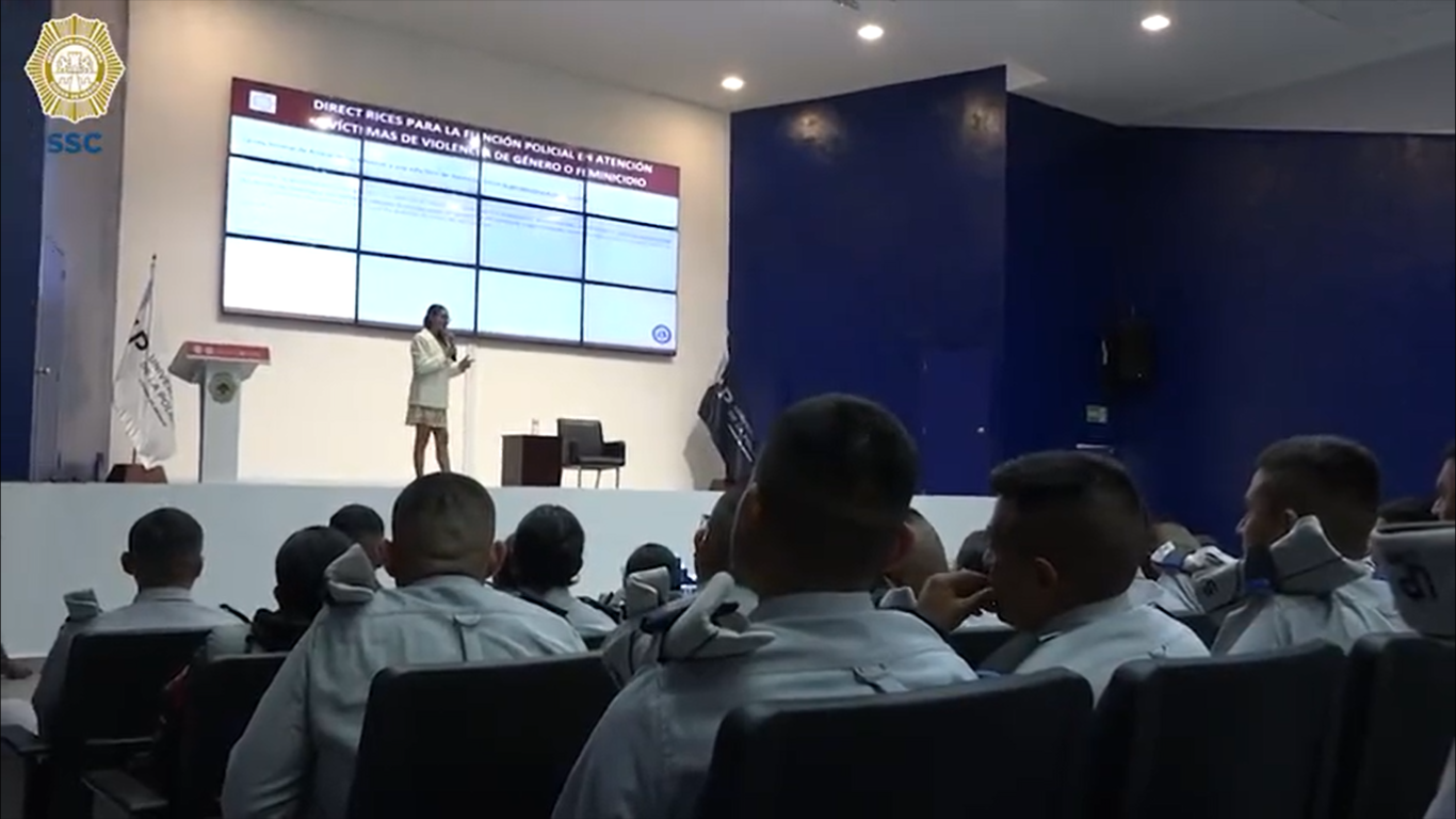 SSC de la Ciudad de México imparte conferencia sobre actuación policial con perspectiva de género en conmemoración del Día Naranja