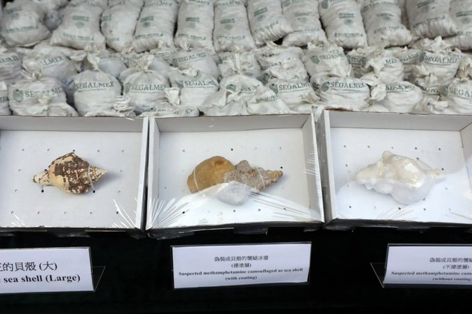 Hong Kong decomisa más de una tonelada de metanfetamina enviada desde México