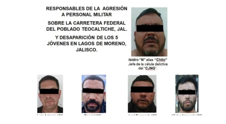 Caen 5 presuntos integrantes del CJNG ligados a caso Lagos de Moreno